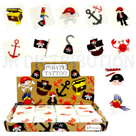 SACHET de 12 TATOUAGES PIRATE