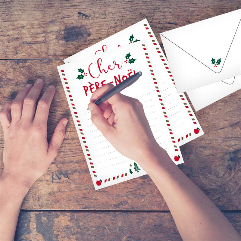 Papier à lettre Père Noël avec enveloppe