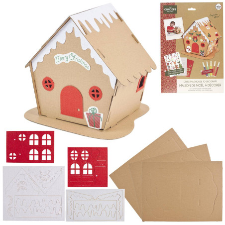 MAISON DE NOEL A CONSTRUIRE ET A DECORER