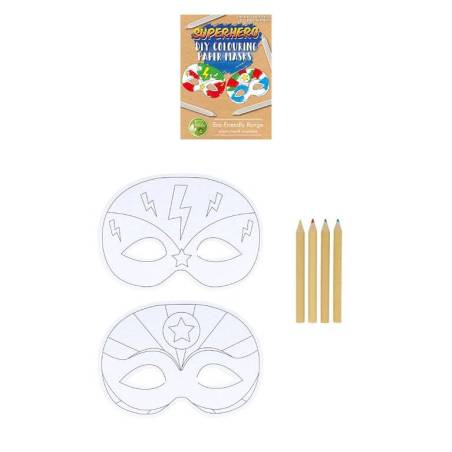 MASQUE PAPIER LICORNE A COLORIER + 4 CRAYONS DE COULEUR