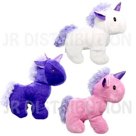 PELUCHE LICORNE 17 CM 3 COULEURS