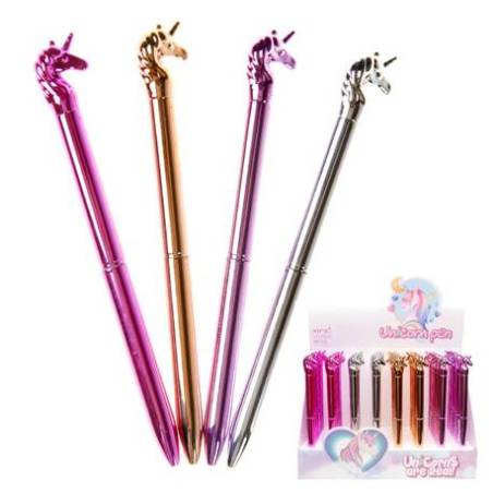 STYLO EFFET METAL " LICORNE "