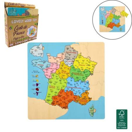 PUZZLE en BOIS " CARTE DE FRANCE "