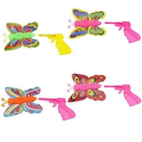 ANIMAL PAPILLON 7 cm + PISTOLET LANCEUR