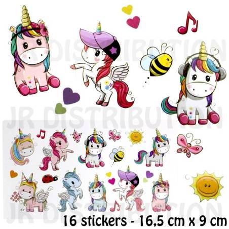 PLANCHE DE STICKERS / AUTO-COLLANTS " LICORNE "