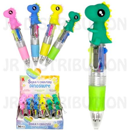 STYLO BILLE 4 COULEURS DINOSAURE