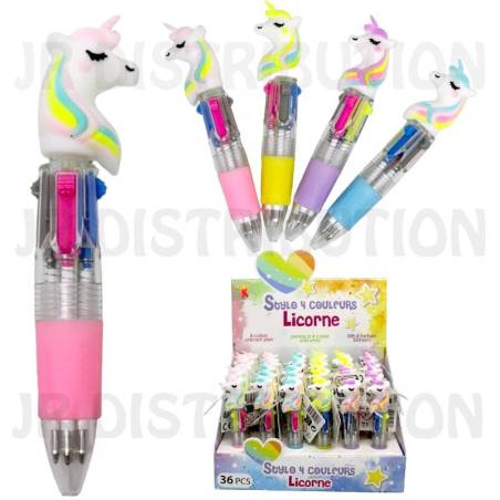 STYLO BILLE 4 COULEURS LICORNE