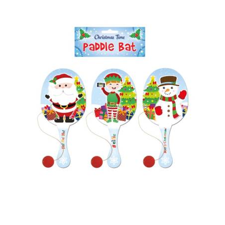 RAQUETTE TAPE BALLE " NOEL " en bois