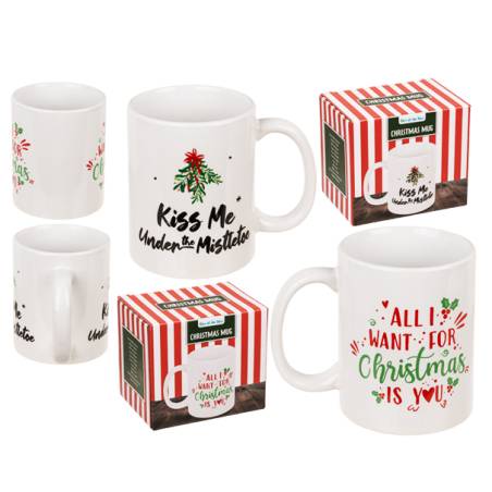 TASSE DE NOEL en GRÈS + BOITE CADEAU