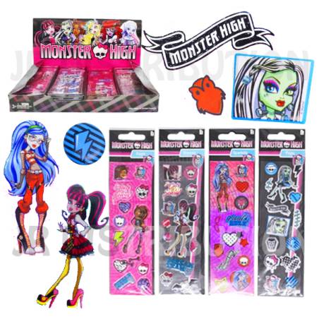 PLANCHE DE STICKERS 2D & 3D " MONSTER HIGH "