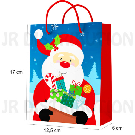 SAC PAPIER PERE NOEL 17 x 12.5 x 6 cm